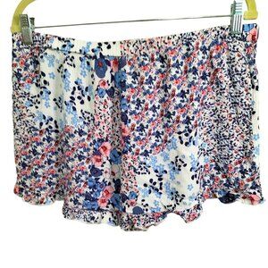 (744) Copper Key Multicolor Floral Ruffle Shorts Size Large